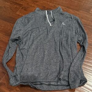 Rhoback Men's Charcoal Herringbone Quarter-Zip Pullover